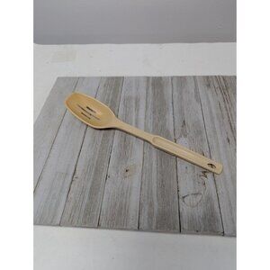 Vintage Lustro Ware Tan Almond Nylon Plastic Slotted Spoon 11"